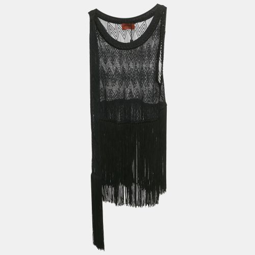 Missoni Mare Black Knit Fringed Top S - Missoni Mare - Modalova