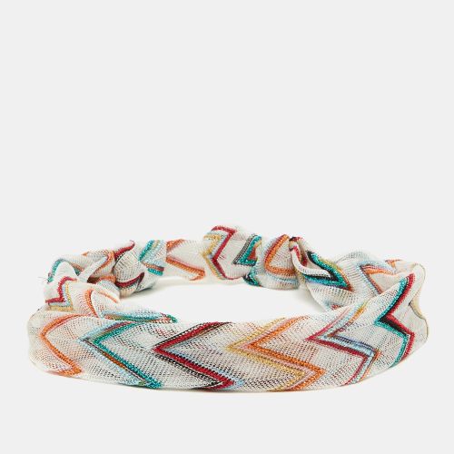 Missoni Mare White Chevron Lurex Knit Headband - Missoni Mare - Modalova