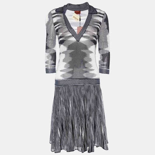 Missoni Black/White Patterned Jersey V Neck Short Dress M - Missoni - Modalova