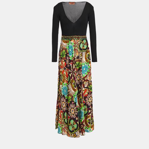 Missoni Multicolor Knit & Printed Satin Long Dress M (IT 42) - Missoni - Modalova