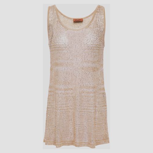 Missoni Beige Sequin Knit Sleeveless Tank Top M (IT 42) - Missoni - Modalova