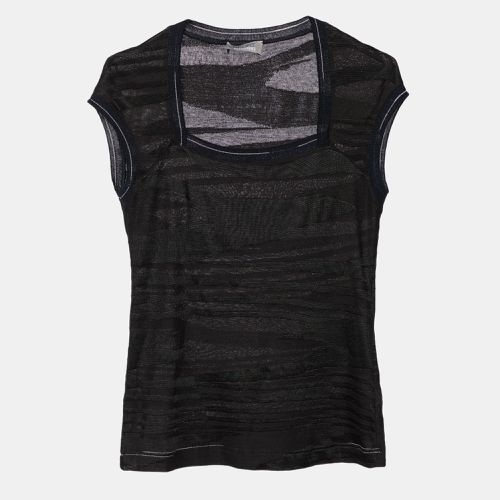 Missoni Sport Black Patterned Knit Sleeveless T-Shirt M - Missoni Sport - Modalova