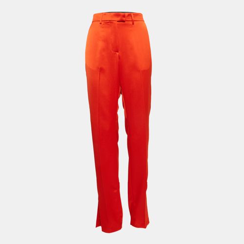 MSGM Orange Satin Straight Cut Trousers L - MSGM - Modalova