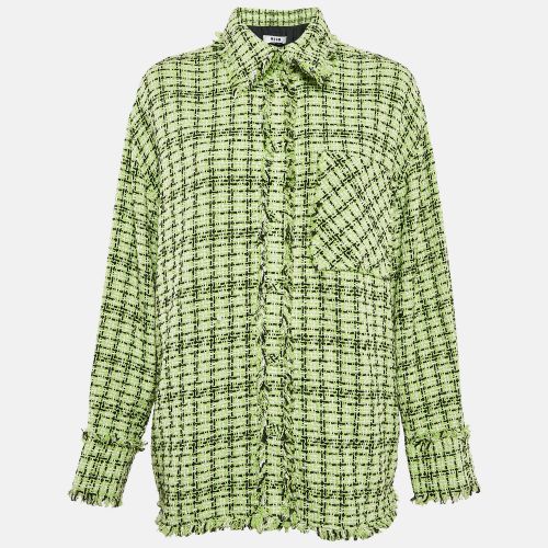 MSGM Green Tweed Fringed Jacket S - MSGM - Modalova