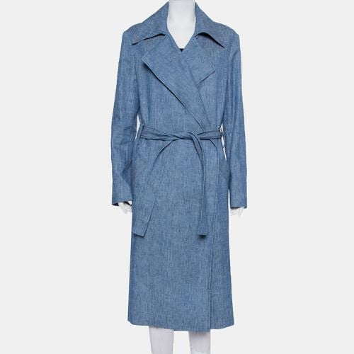 MSGM Blue Denim Tailored Belted Coat M - MSGM - Modalova