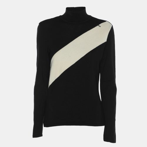 MUGLER Black/Cream Wool Knit Full Sleeve Sweater M - MUGLER - Modalova