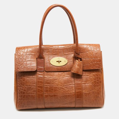 Mulberry Brown Croc Embossed Leather Bayswater Satchel - Mulberry - Modalova