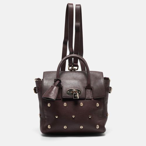 Mulberry Burgundy Leather Cara Delevigne Studded Convertible Backpack - Mulberry - Modalova