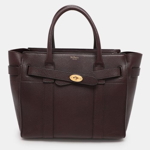 Mulberry Burgundy Leather Small Zipped Bayswater Tote - Mulberry - Modalova