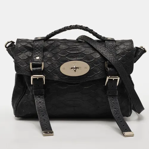 Alexa Python Embossed Leather Bag - Mulberry - Modalova