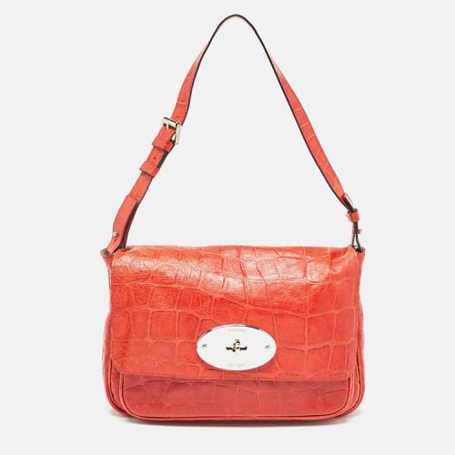 Mulberry Coral Red Croc Embossed Leather Shoulder Bag - Mulberry - Modalova