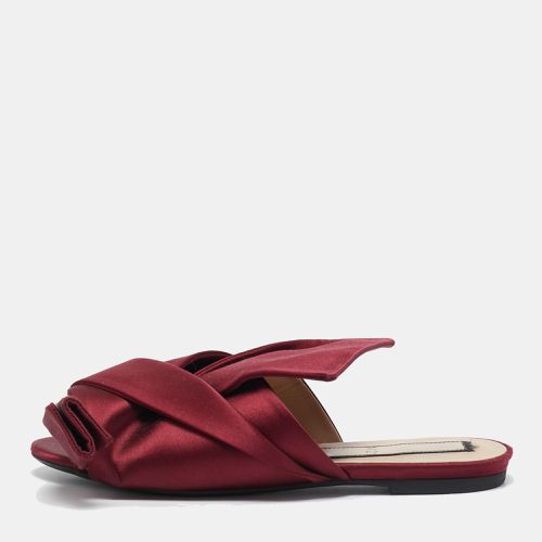 N°21 Burgundy Satin Knot Slide Flat Mules Size 40 - N21 - Modalova