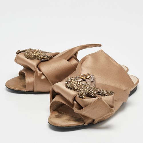 N°21 Satin Raso Knot Flat Slides Sizes 37 - N21 - Modalova