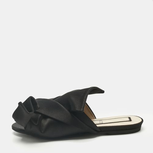 N°21 Black Satin Knot Flat Mules Size 36 - N21 - Modalova