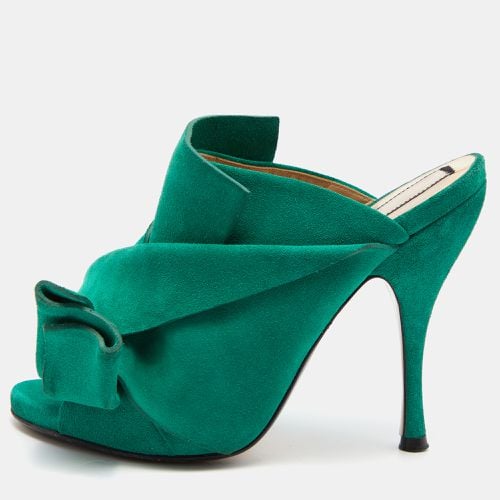 Nº21 Green Suede Raso Knotted Mules Size 37 - N21 - Modalova