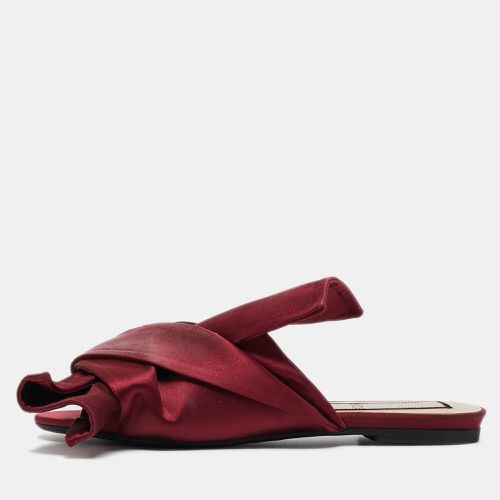 N°21 Burgundy Satin Knot Slide Flats Size 38 - N21 - Modalova