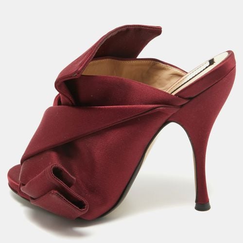 N21 Burgundy Satin Raso Knot Mules Size 37 - N21 - Modalova