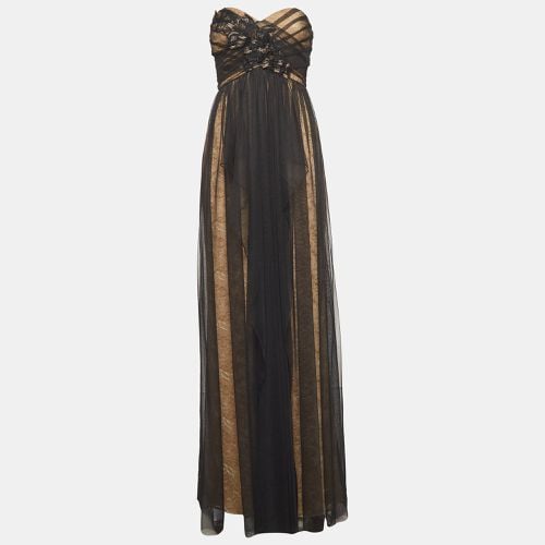 Notte By Marchesa Black Tulle Double Layered Strapless Maxi Dress M - Notte By Marchesa - Modalova