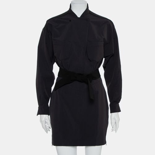 Norisol Ferrari Black Synthetic Paneled Belted Mini Dress M - Norisol Ferrari - Modalova