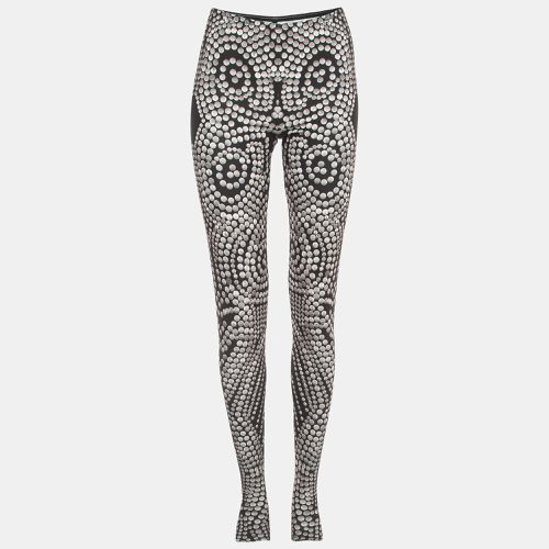 Norma Kamali Black Print Stretch Knit Footie Leggings M - Norma Kamali - Modalova