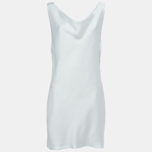 Norma Kamali White Satin Cowl Neck Mini Dress L - Norma Kamali - Modalova