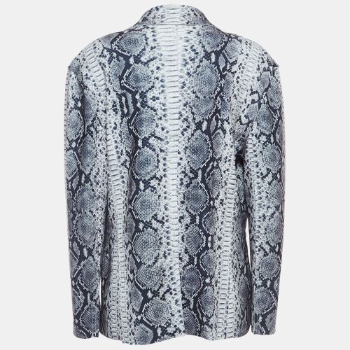 White Python Print Lycra Single Breasted Straight Fit Jacket M - Norma Kamali - Modalova