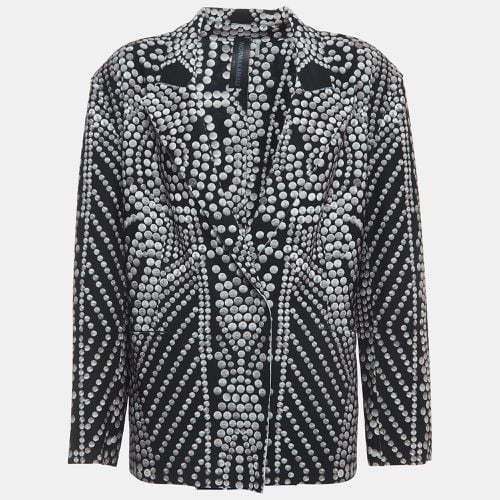 Norma Kamali Black Printed Lycra Single Breasted Straight Fit Jacket M - Norma Kamali - Modalova