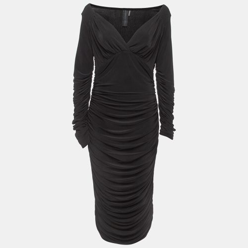 Draped Jersey Long Sleeve Tara Midi Dress L - Norma Kamali - Modalova