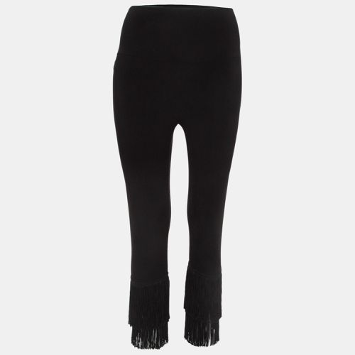 Stretch Knit Fringed Hem Crop Leggings M - Norma Kamali - Modalova