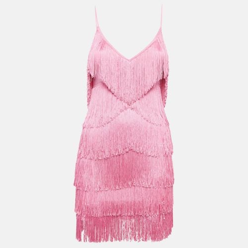 Norma Kamali Pink Fringed Slip Mini Dress XS - Norma Kamali - Modalova