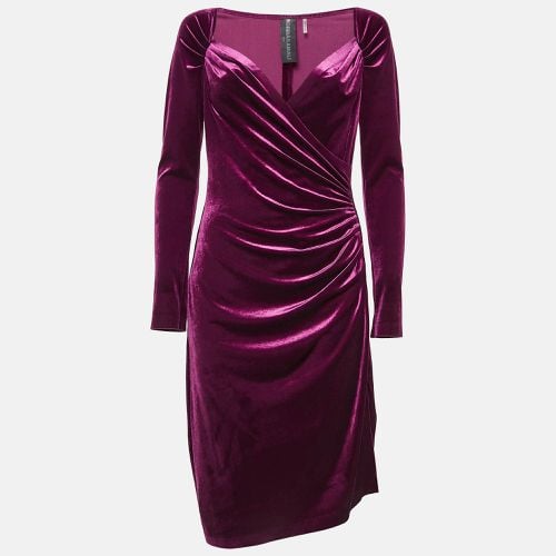 Norma Kamali Purple Stretch Velvet Ruche Detail Short Dress M - Norma Kamali - Modalova