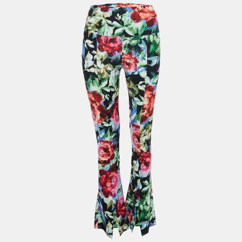 Norma Kamali Multicolor Floral Printed Jersey Bell Bottom Pants M - Norma Kamali - Modalova