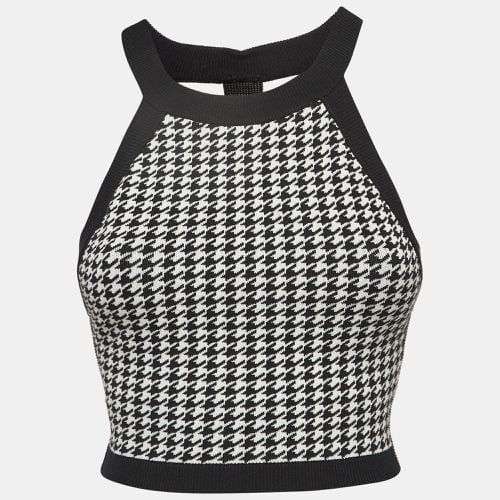 Nagnata Black Houndstooth Strap Back Crop Top M - Nagnata - Modalova