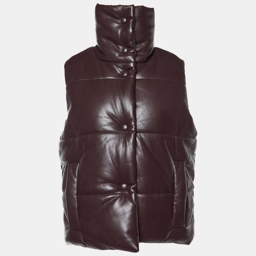 Nanushka Burgundy Quilted Faux Leather Vest Jacket M - Nanushka - Modalova