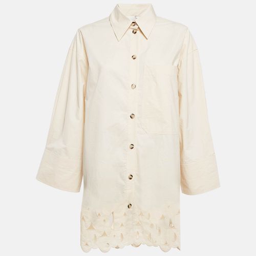 Nanushka Cream Embroidered Heavy Poplin Sabia Mini Shirt Dress S - Nanushka - Modalova