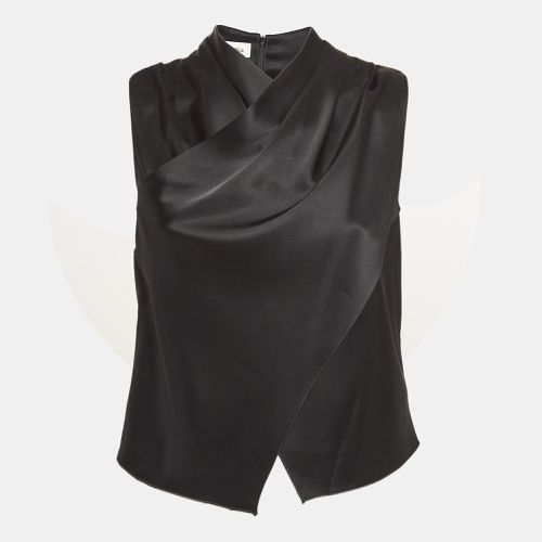 Nanushka Black Satin Draped Sleeveless Top M - Nanushka - Modalova