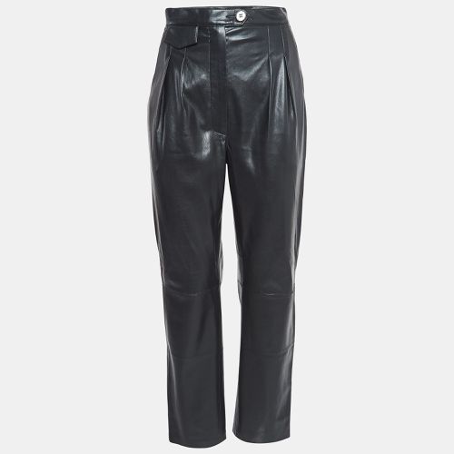 Nanushka Black Faux Leather Pleated Trousers S - Nanushka - Modalova