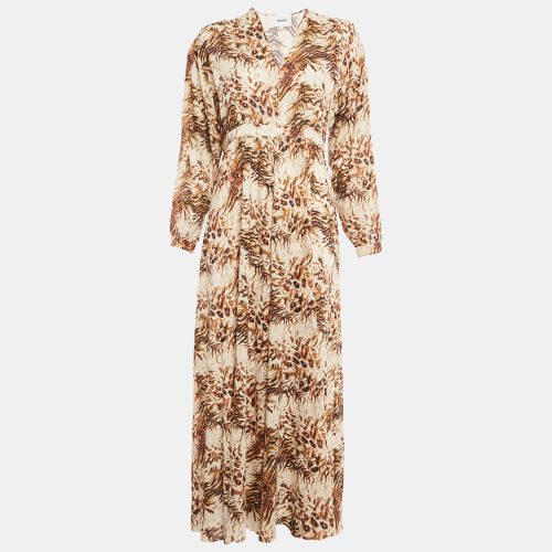 Nanushka Brown Animal Print Cotton V-Neck Maxi Dress L - Nanushka - Modalova