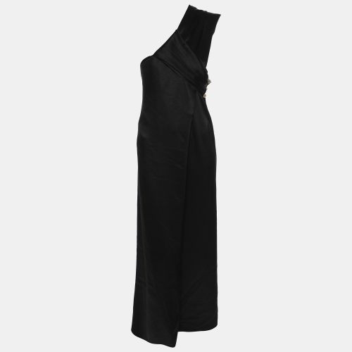 Nanushka Black Satin Twisted Neck Dress S - Nanushka - Modalova