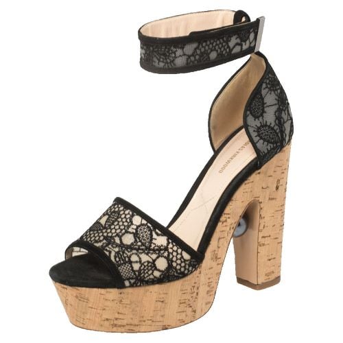 Nicholas Kirkwood Black Lace Maya Pearl Platform Ankle Strap Sandals Size 40 - Nicholas Kirkwood - Modalova