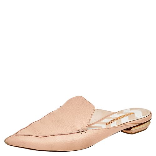 Nicholas Kirkwood Cream Leather Pointed Toe Beya Flat Mule Sandals Size 39.5 - Nicholas Kirkwood - Modalova