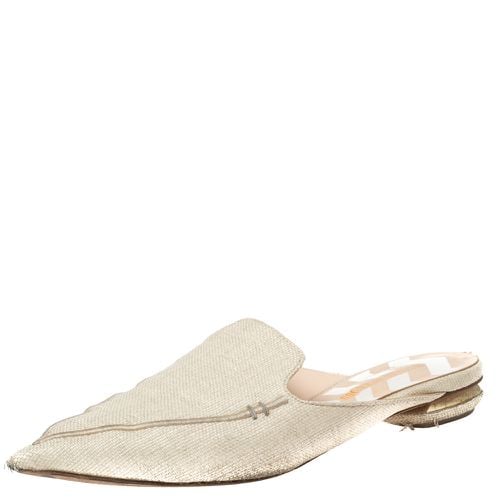 Nicholas Kirkwood Cream Raffia Pointed Toe Beya Flat Mule Sandals Size 40.5 - Nicholas Kirkwood - Modalova