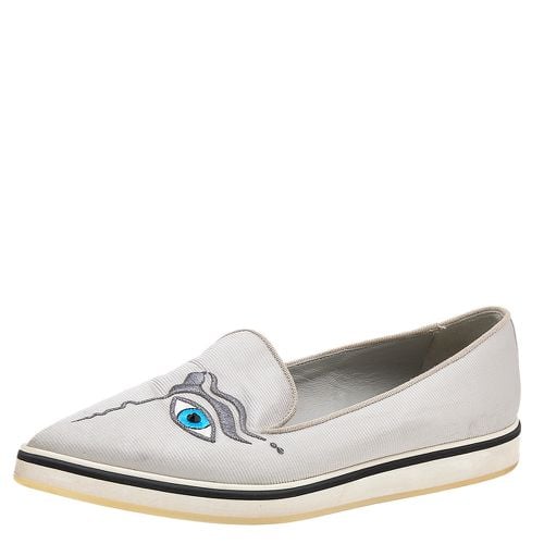 Nicholas Kirkwood Silver Fabric Eye Motif Iris Slip On Loafers Size 37.5 - Nicholas Kirkwood - Modalova