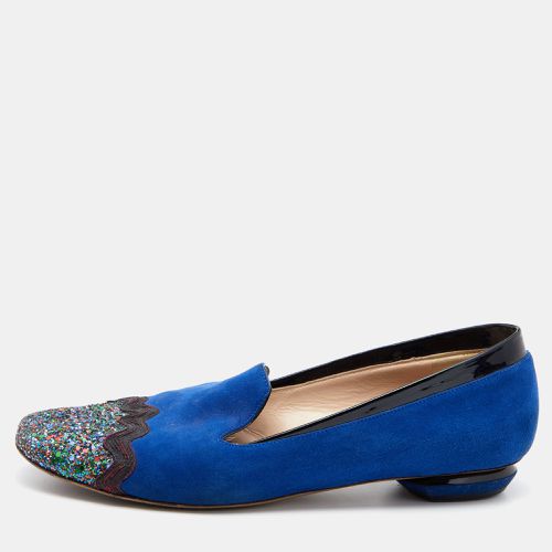 Nicholas Kirkwood Multicolor Suede And Glitter Smoking Slippers Size 38 - Nicholas Kirkwood - Modalova