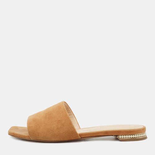 Nicholas Kirkwood Tan Suede Pearl Embellished Flat Slides Size 36 - Nicholas Kirkwood - Modalova