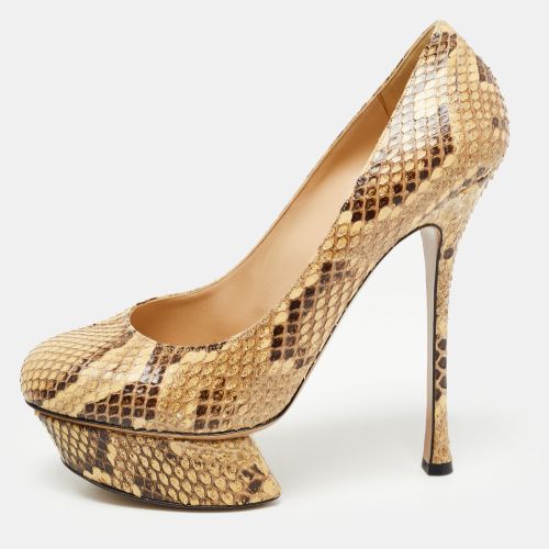 Nicholas Kirkwood Cream/Brown Python Leather Platform Pumps Size 39 - Nicholas Kirkwood - Modalova