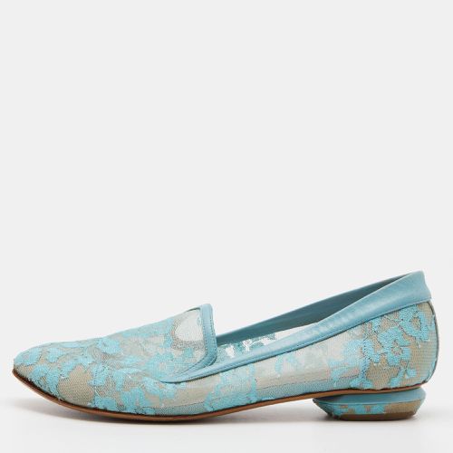 Nicholas Kirkwood Blue Lace and Leather Casati Ballet Flats Size 37 - Nicholas Kirkwood - Modalova