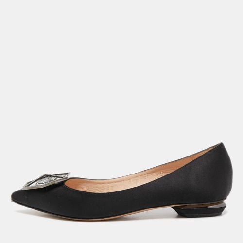 Nicholas Kirkwood Black Satin Embellished Ballet Flats Size 37.5 - Nicholas Kirkwood - Modalova