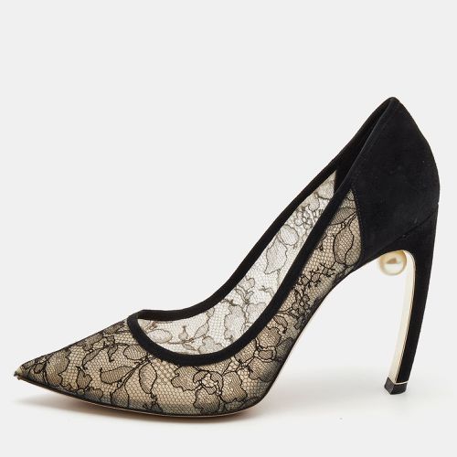 Nicholas Kirkwood Black Suede and Lace Mira Pearl Pumps Size 40 - Nicholas Kirkwood - Modalova