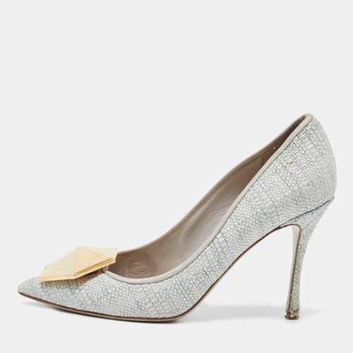 Nicholas Kirkwood Grey Raffia Hexagon Pointed Toe Pumps Size 38 - Nicholas Kirkwood - Modalova